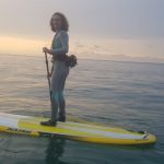 Leanne Bird leading a SUP Fitness class